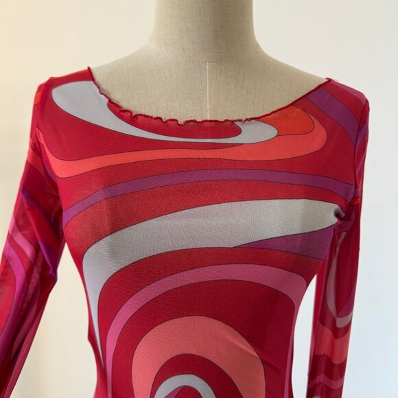 Pucci Marmo Semi-Sheer Tulle Top - Picture 6 of 9